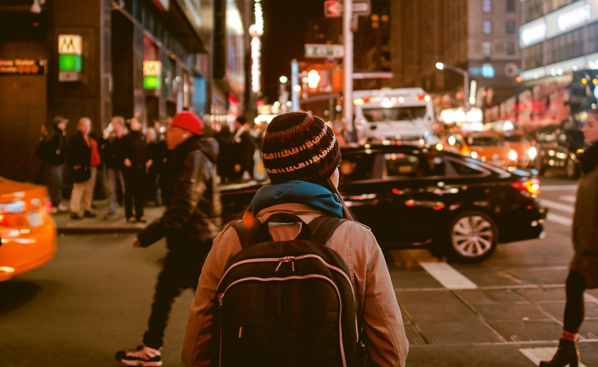 girl in a chaotic city